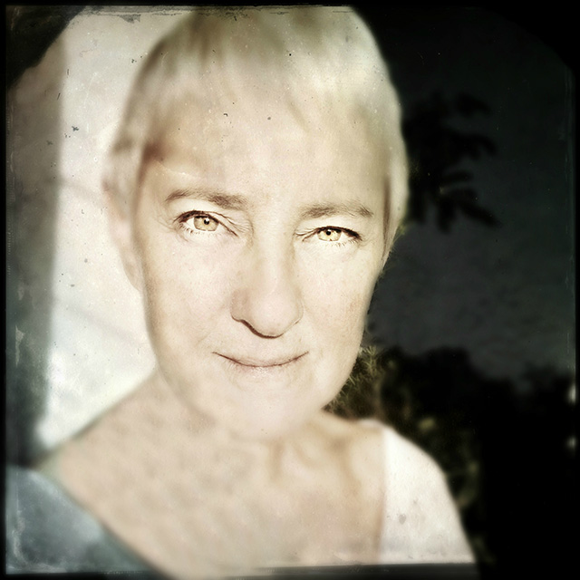 To document my 55 years of a "well traveled road" I shot this with Hipstamatic Tinto 1884 C-Type Plate. The app is so intriguing. I am a teeny bit obsessed with it. It reveals the truth about my eyes, yet camouflages the story of my weathered skin. I am fascinated by the way it pulls the viewer in...story telling; soul revealing.